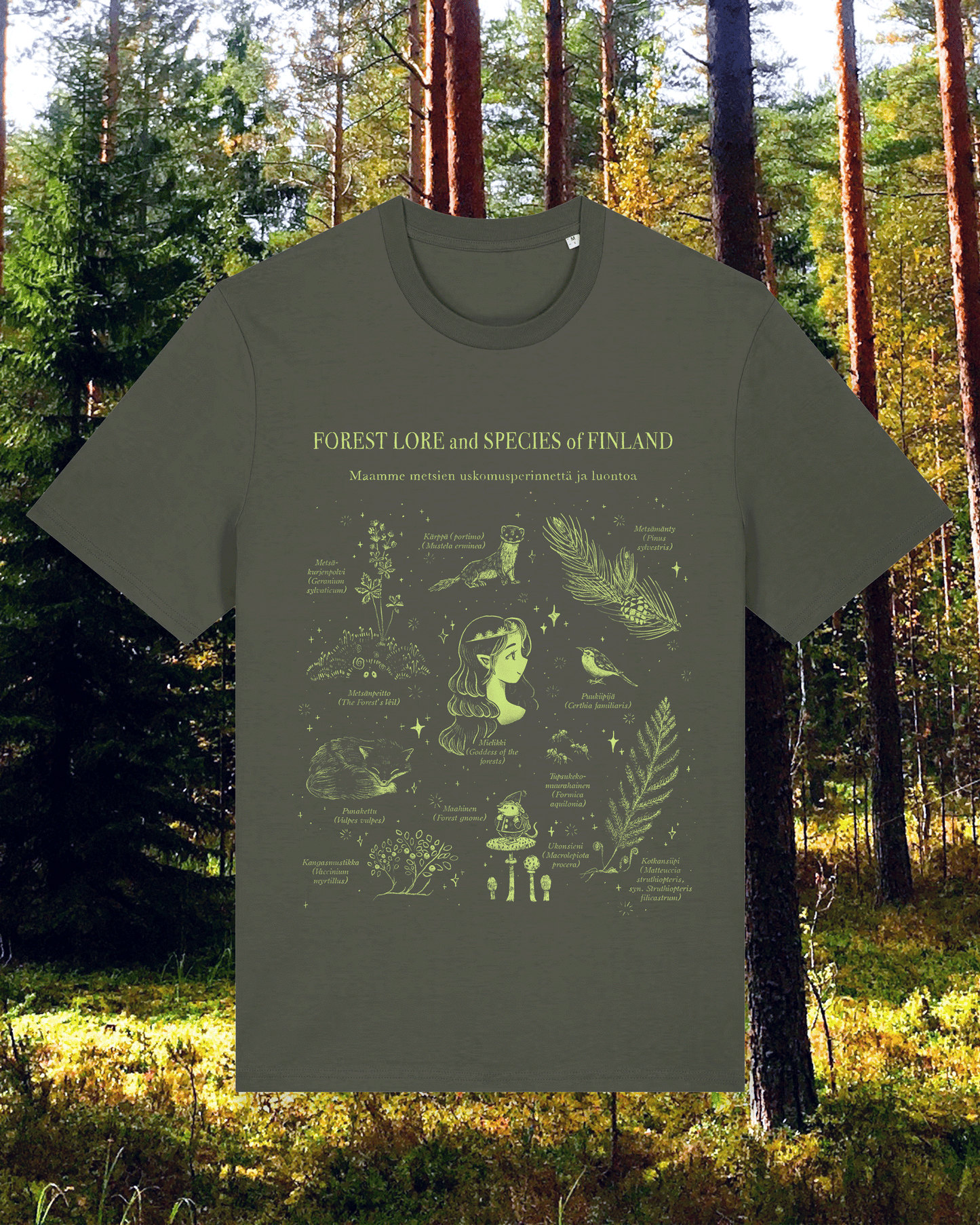 Forest Lore & Species of Finland ✧ T-shirt *PRE-ORDER*