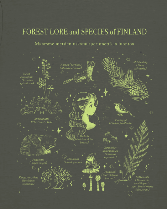 Forest Lore & Species of Finland ✧ T-shirt *PRE-ORDER*
